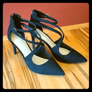 Black Nine West Strappy Heels, size 7.5
